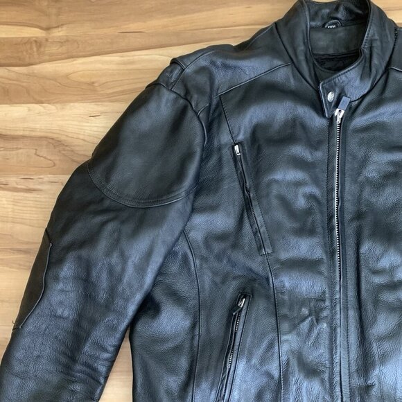 Interstate Leather Biker Motorcycle Riding Jacket Black Mens 3XL Quilted Lined - Picture 7 of 16